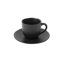 Avet Taza Café Con Plato Black Semi Mate Stoneware (6 Unidades)